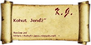 Kohut Jenő névjegykártya