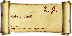 Kohut Jenő névjegykártya